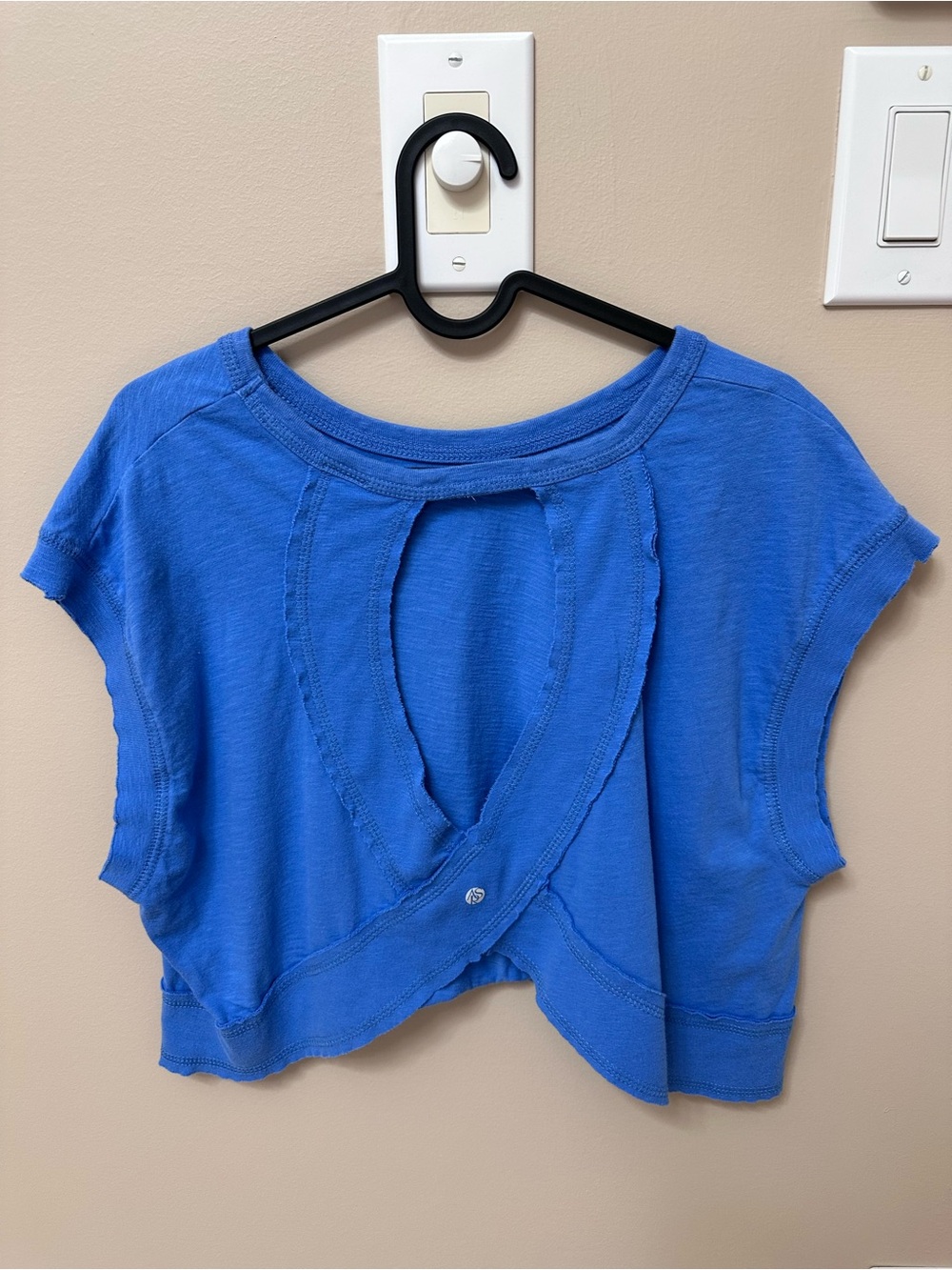 AS Revival Blue Open-Back Short Sleeve Crop Top XXS